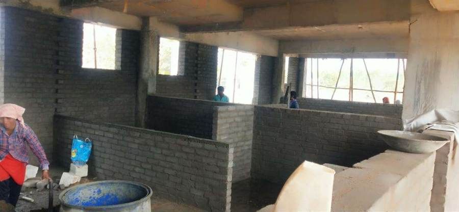 Brick infill to the frame
