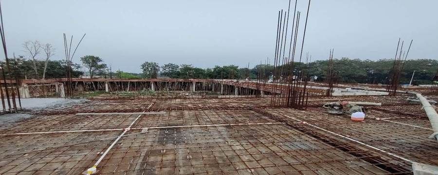 Column steel above the slab