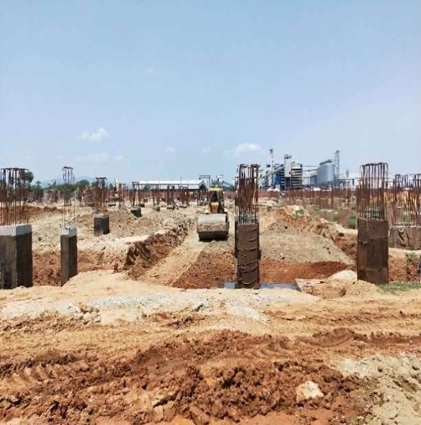 Foundations across the site