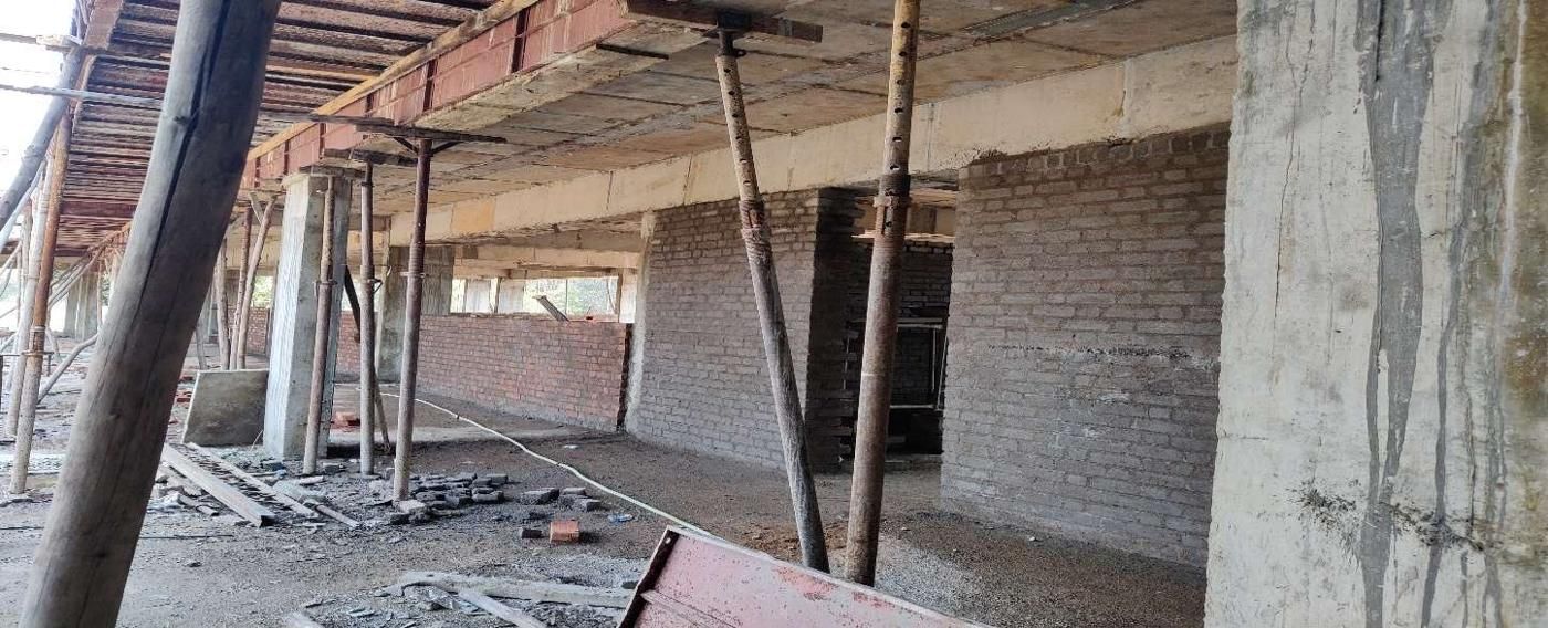 Ground floor complete, first floor rising